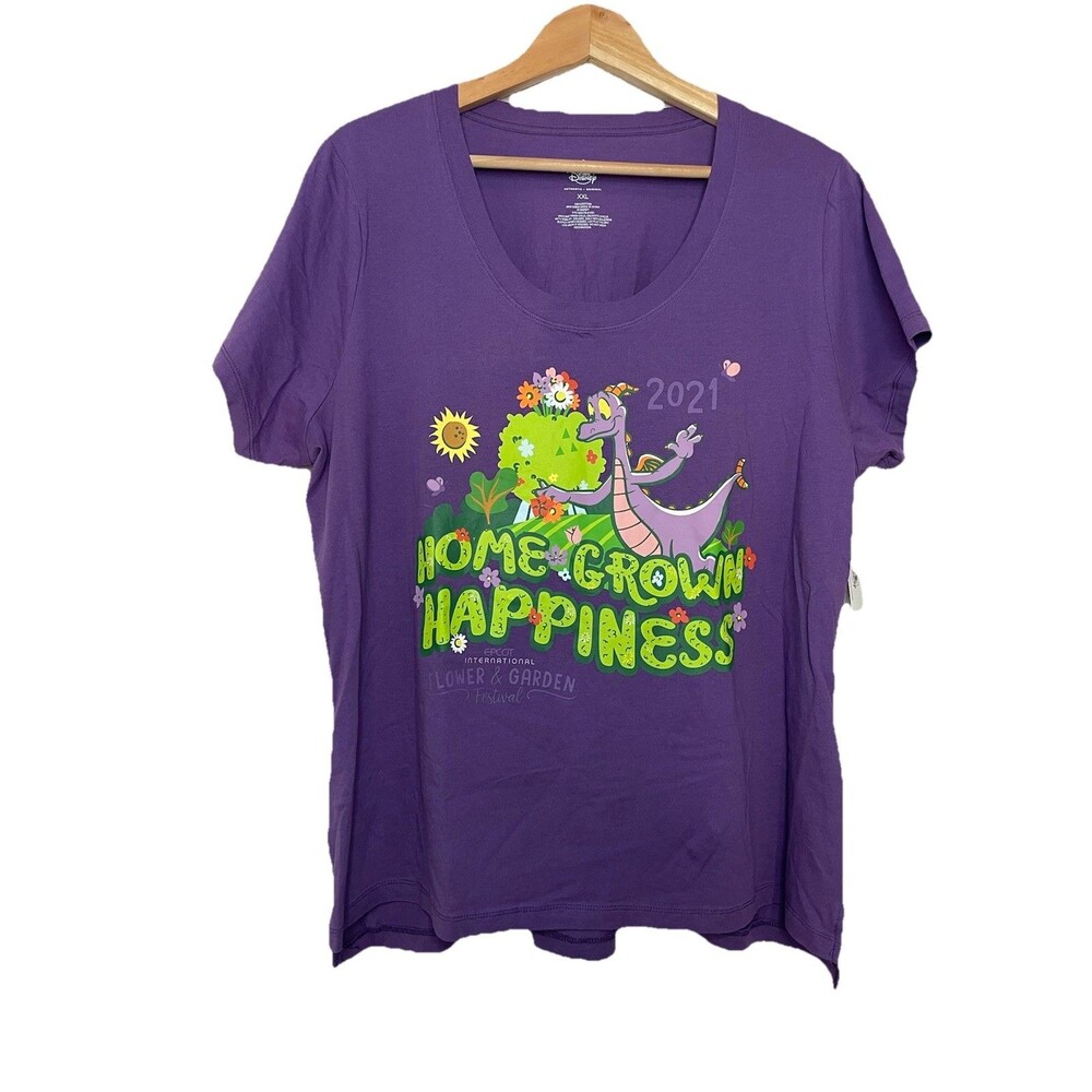 Disney Flower And Garden Show 2021 Purple Tshirt Women's XL NEW Figment